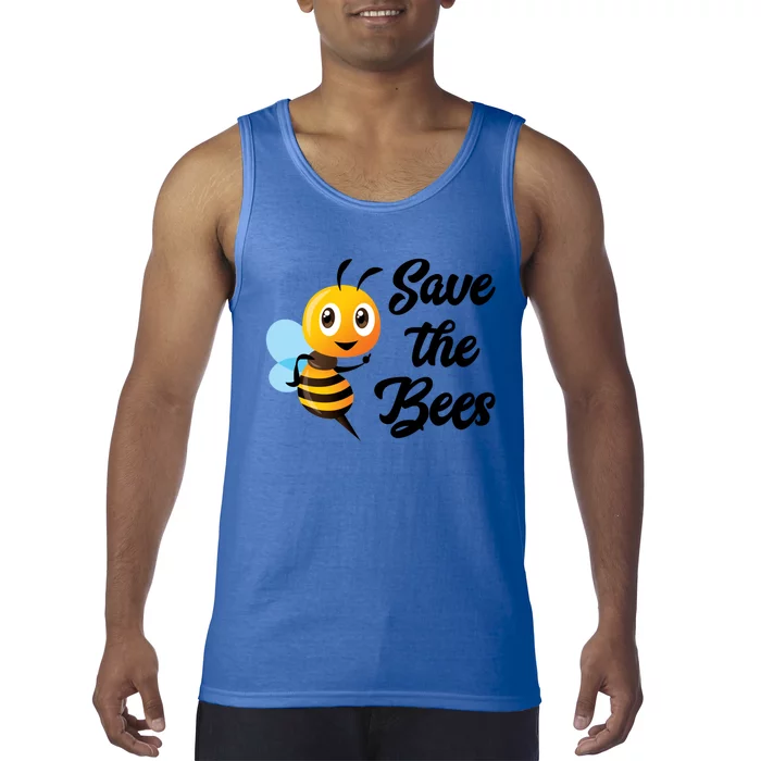 Save The Bees Funny Cute Bee Funny Gift Earth Day Save Our Planet Gift Tank Top