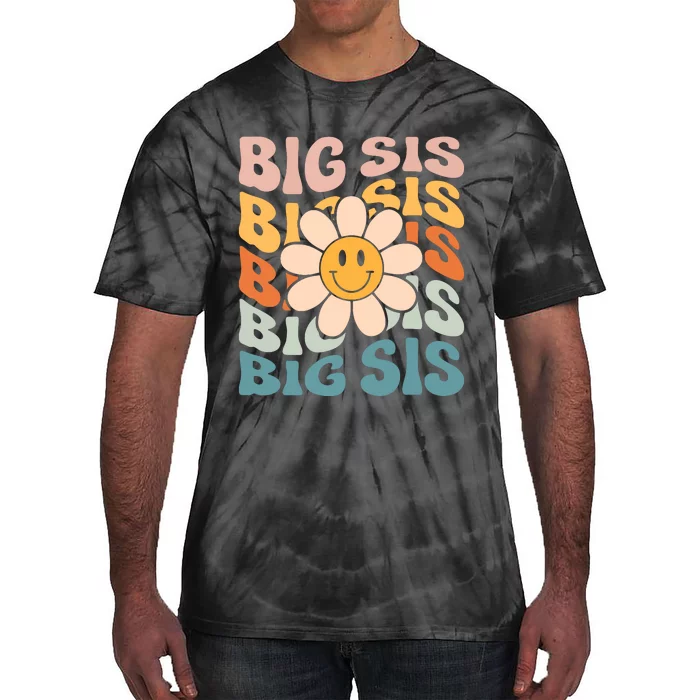 Soon To Be New Big Sister Retro Proud Big Sis Announcement Tie-Dye T-Shirt