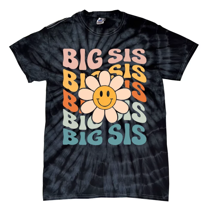 Soon To Be New Big Sister Retro Proud Big Sis Announcement Tie-Dye T-Shirt