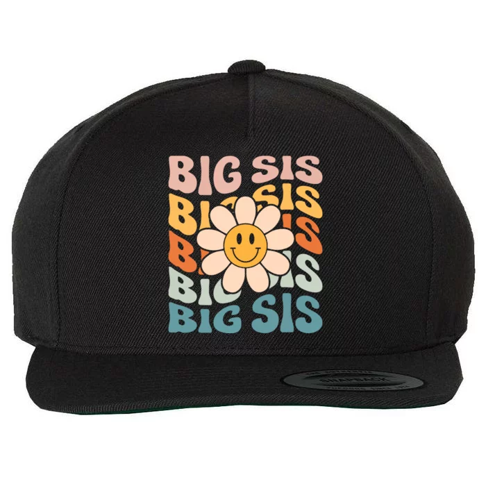 Soon To Be New Big Sister Retro Proud Big Sis Announcement Wool Snapback Cap