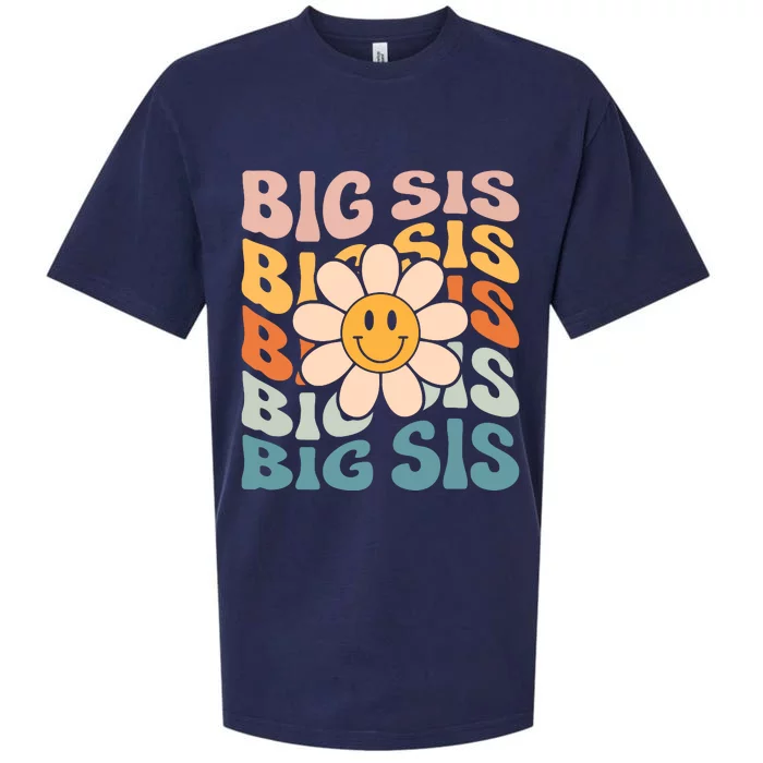 Soon To Be New Big Sister Retro Proud Big Sis Announcement Sueded Cloud Jersey T-Shirt