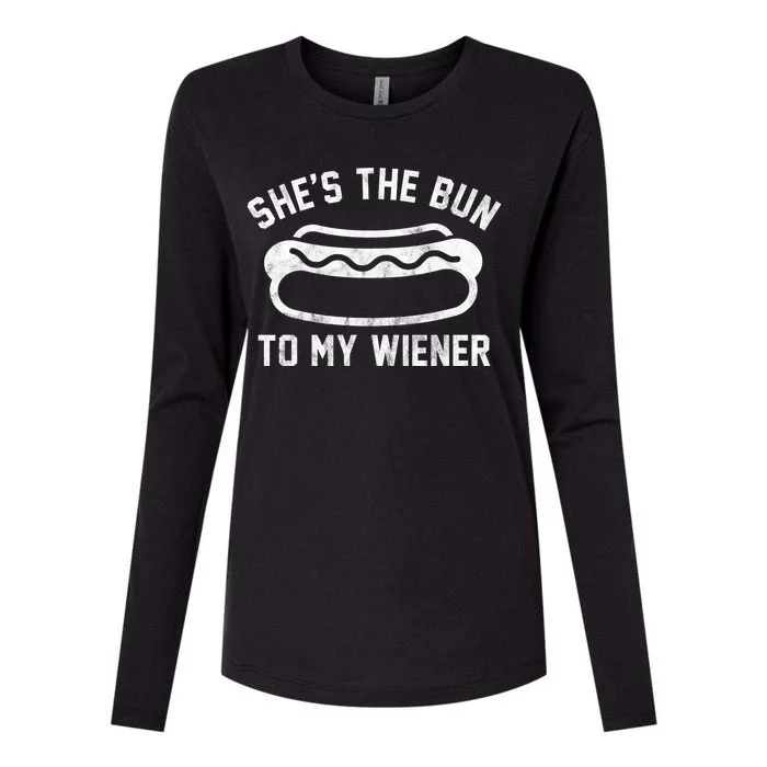 SheS The Bun To My Winer Funny Hotdog Womens Cotton Relaxed Long Sleeve T-Shirt