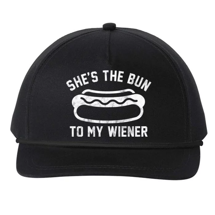 SheS The Bun To My Winer Funny Hotdog Snapback Five-Panel Rope Hat