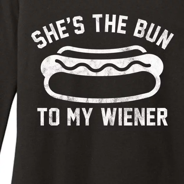 SheS The Bun To My Winer Funny Hotdog Womens CVC Long Sleeve Shirt