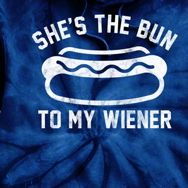 SheS The Bun To My Winer Funny Hotdog Tie Dye Hoodie