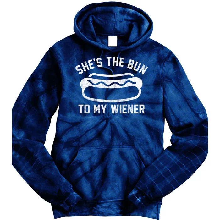 SheS The Bun To My Winer Funny Hotdog Tie Dye Hoodie