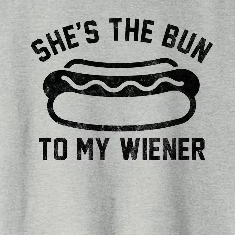 SheS The Bun To My Winer Funny Hotdog Women's Crop Top Tee