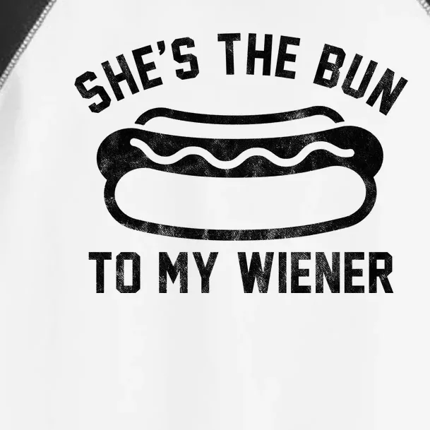 SheS The Bun To My Winer Funny Hotdog Toddler Fine Jersey T-Shirt