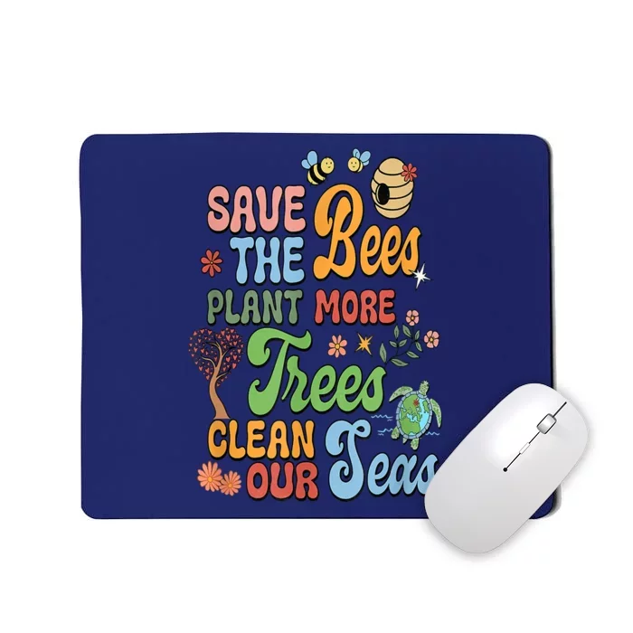 Save The Bees Plant More Trees Climate Change Funny Earth Mousepad