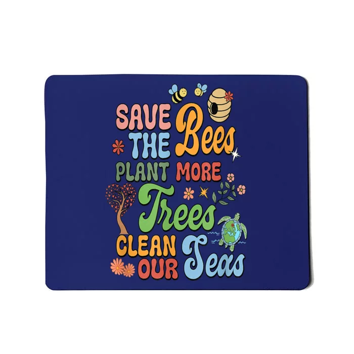 Save The Bees Plant More Trees Climate Change Funny Earth Mousepad