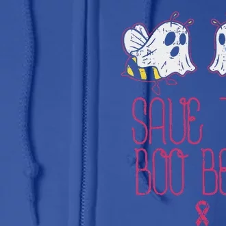 Save The Boobees Boo Bees Breast Cancer Halloween Funny Full Zip Hoodie