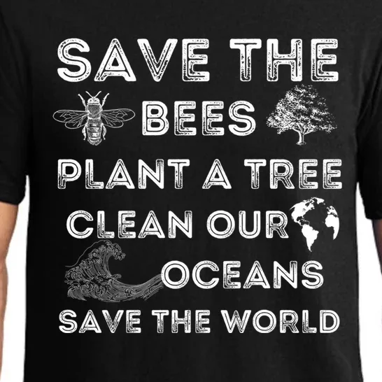 Save The Bees Plant More Trees Clean Our Seas Environt Gift Pajama Set