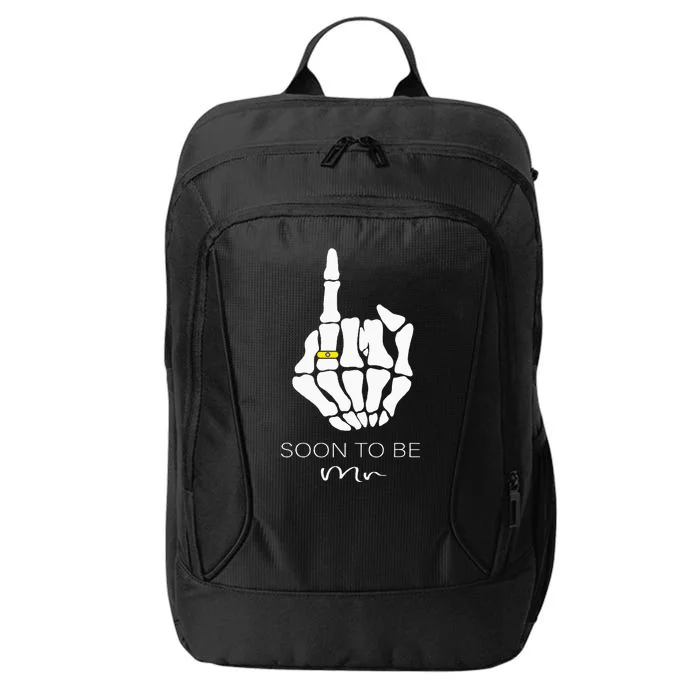 Soon To Be Mr Groom Party Engaged Skeleton Ring Finger City Backpack