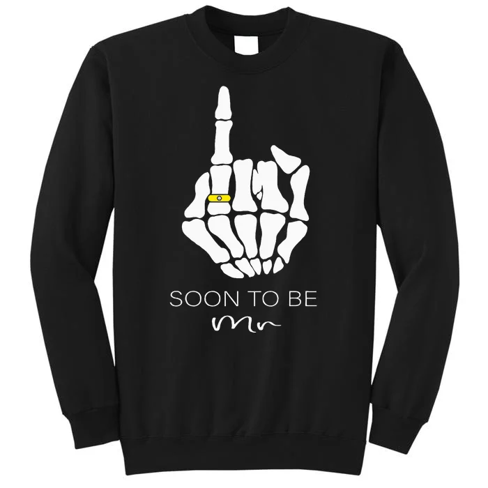 Soon To Be Mr Groom Party Engaged Skeleton Ring Finger Tall Sweatshirt