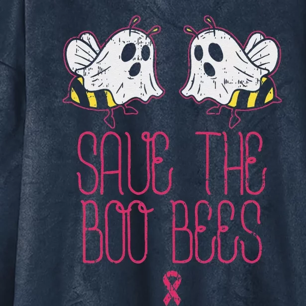 Save The Boobees Boo Bees Breast Cancer Halloween Women Hooded Wearable Blanket