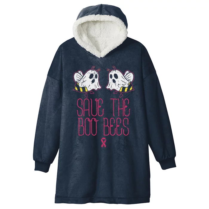 Save The Boobees Boo Bees Breast Cancer Halloween Women Hooded Wearable Blanket