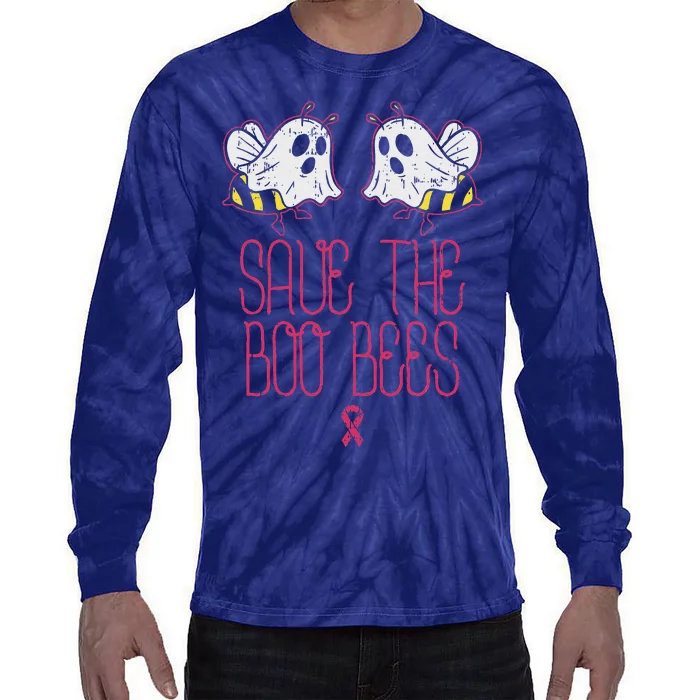 Save The Boobees Boo Bees Breast Cancer Halloween Women Tie-Dye Long Sleeve Shirt