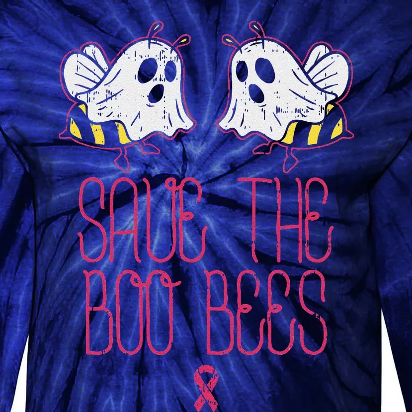 Save The Boobees Boo Bees Breast Cancer Halloween Women Tie-Dye Long Sleeve Shirt