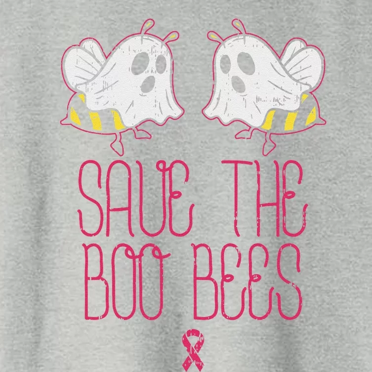 Save The Boobees Boo Bees Breast Cancer Halloween Women Women's Crop Top Tee