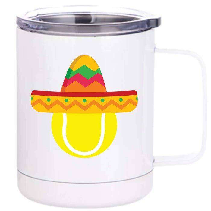 Sombrero Tennis Ball Cinco De Mayo Tennis Player Gift Front & Back 12oz Stainless Steel Tumbler Cup