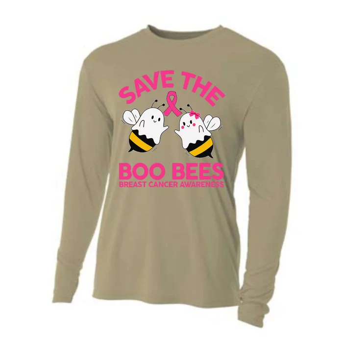 Save The Boobees Boo Bees Breast Cancer Halloween Women Cooling Performance Long Sleeve Crew