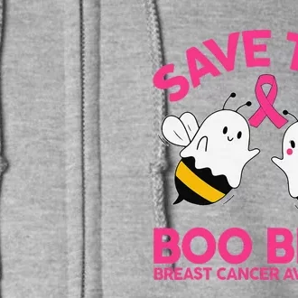 Save The Boobees Boo Bees Breast Cancer Halloween Women Full Zip Hoodie