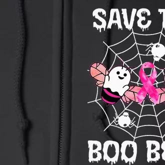 Save The Boobees Boo Bees Breast Cancer Halloween Full Zip Hoodie