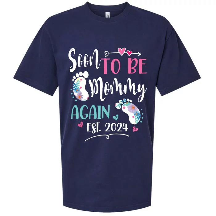 Soon To Be Mommy Again 2024 Mothers Day Sueded Cloud Jersey T-Shirt