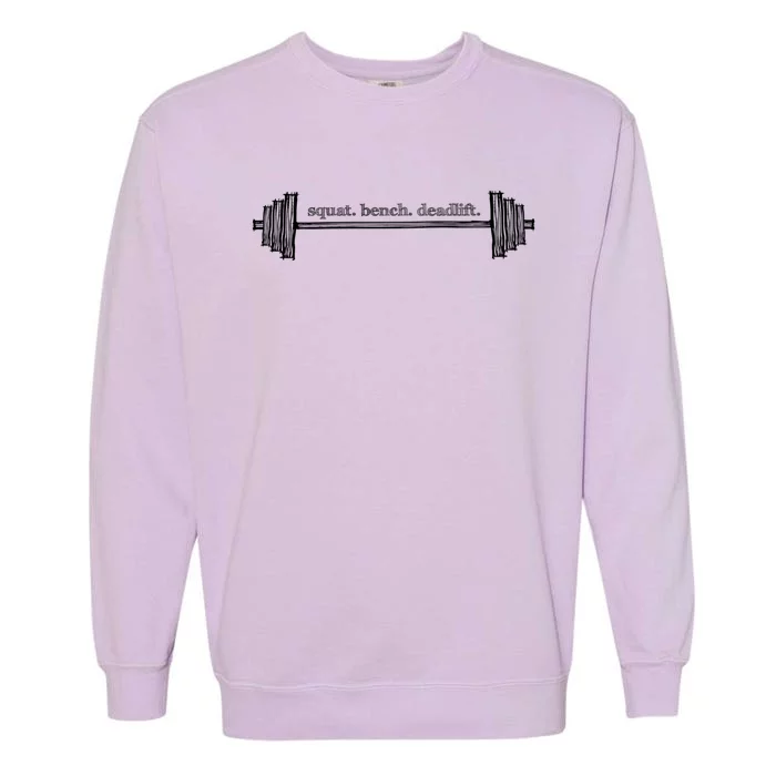 Strength Training Barbell Weightlifting Retro Gym Gift Garment-Dyed Sweatshirt