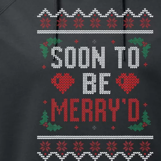 Soon to be Married Merry'd Christmas Bride and Groom Couples Performance Fleece Hoodie