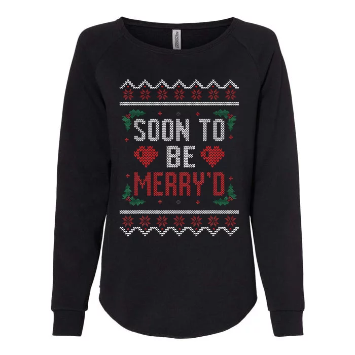 Soon to be Married Merry'd Christmas Bride and Groom Couples Womens California Wash Sweatshirt