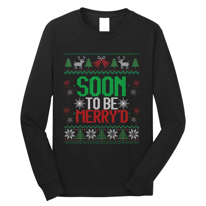 Soon To Be Married Merry'd Couples Matching Ugly Christmas Long Sleeve Shirt