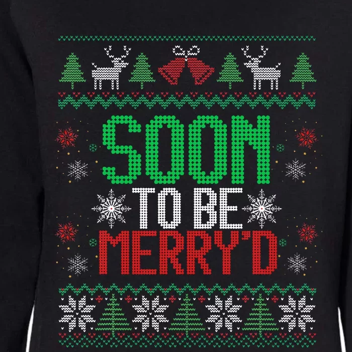 Soon To Be Married Merry'd Couples Matching Ugly Christmas Womens California Wash Sweatshirt