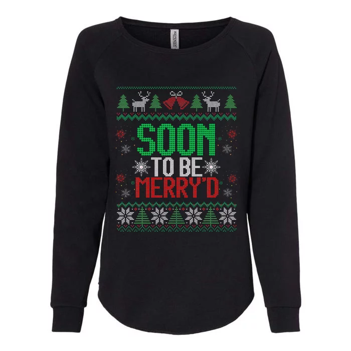 Soon To Be Married Merry'd Couples Matching Ugly Christmas Womens California Wash Sweatshirt