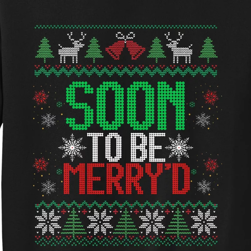 Soon To Be Married Merry'd Couples Matching Ugly Christmas Tall Sweatshirt