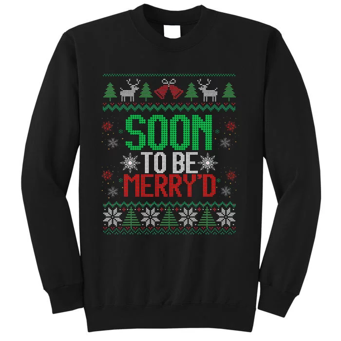 Soon To Be Married Merry'd Couples Matching Ugly Christmas Tall Sweatshirt