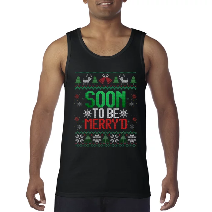 Soon To Be Married Merry'd Couples Matching Ugly Christmas Tank Top