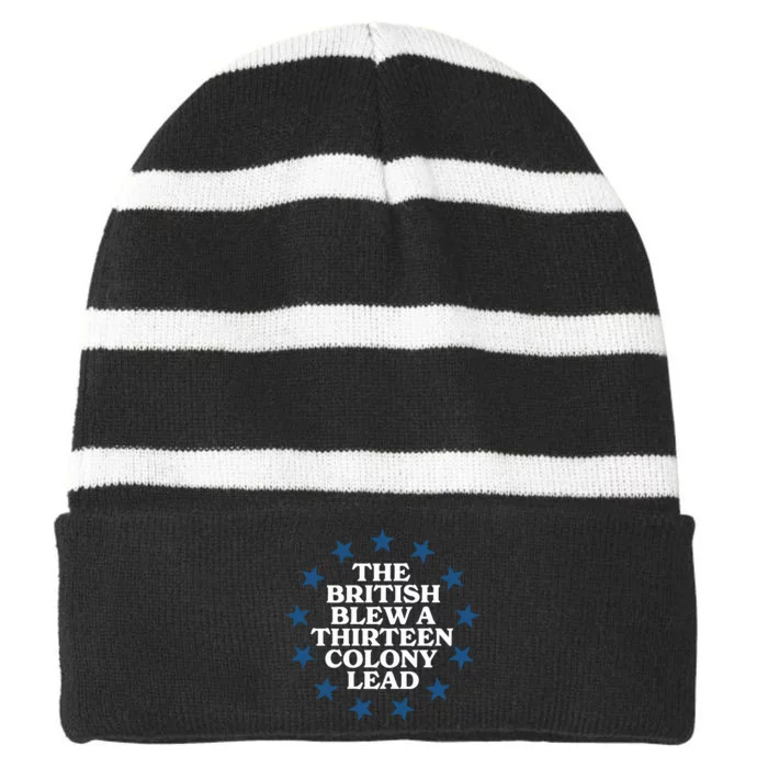 Shitheadsteve The British Blew A 13 Colony Lead Striped Beanie with Solid Band