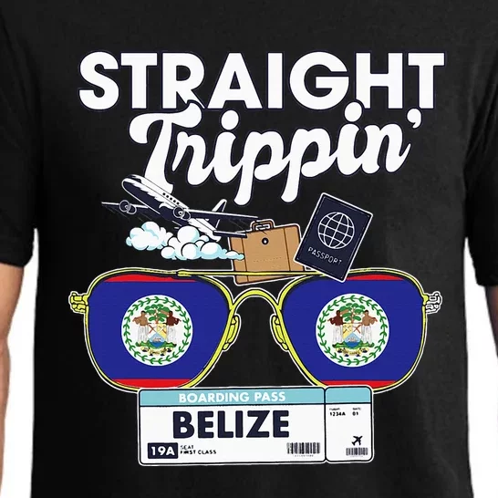 Straight Trippin Belize Vacation Travel Trip Matching Pajama Set