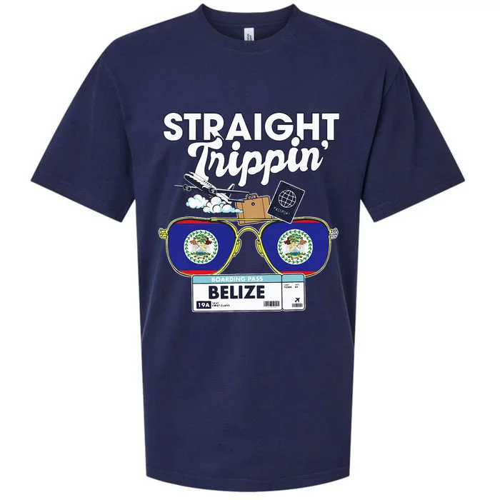 Straight Trippin Belize Vacation Travel Trip Matching Sueded Cloud Jersey T-Shirt