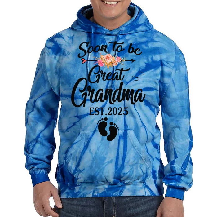 Soon To Be Great Grandma 2025 MotherS Day For New Grandma Tie Dye Hoodie