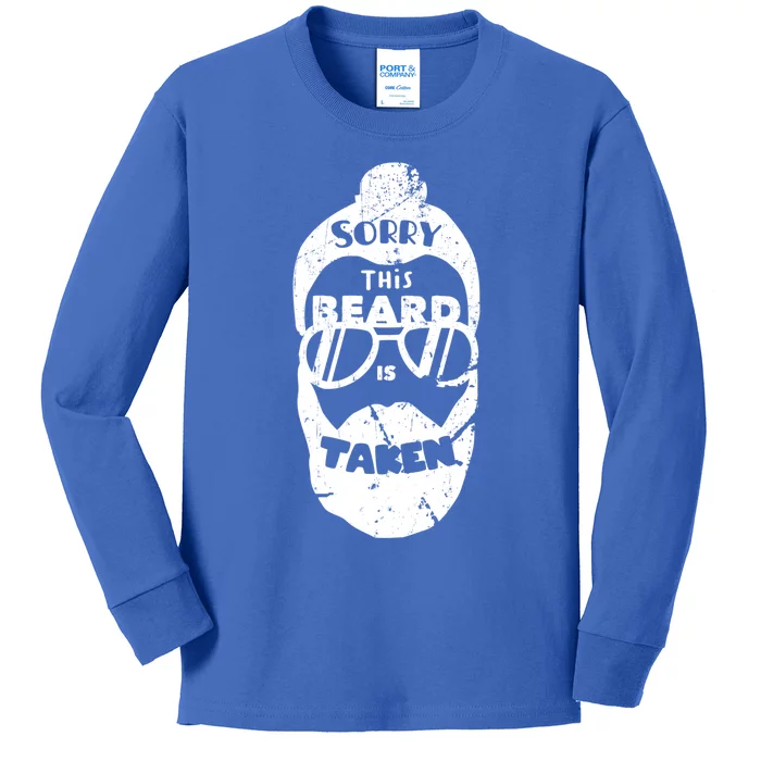 Sorry This Beard Is Taken Funny Gift Valentines Day Gift Kids Long Sleeve Shirt