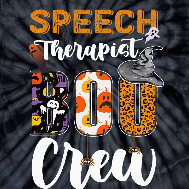 Speech Therapist Boo Crew Ghost Therapy Halloween Matching Tie-Dye T-Shirt