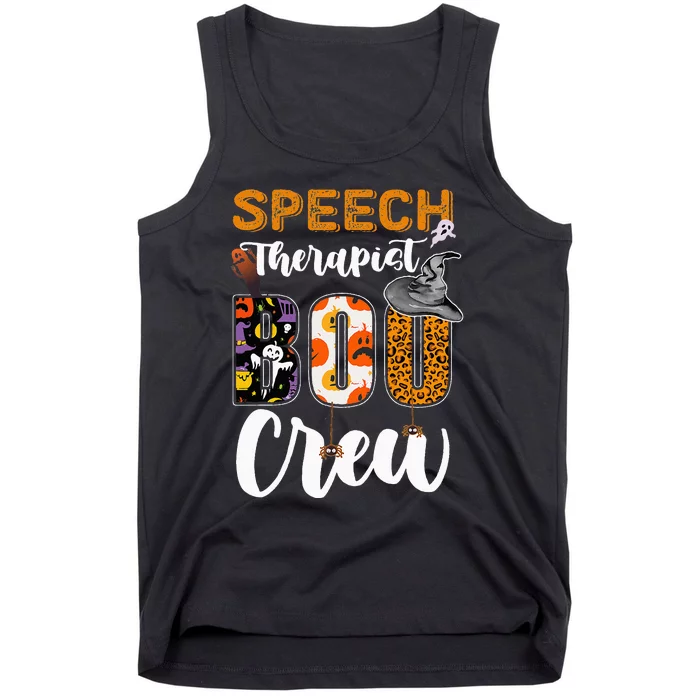 Speech Therapist Boo Crew Ghost Therapy Halloween Matching Tank Top