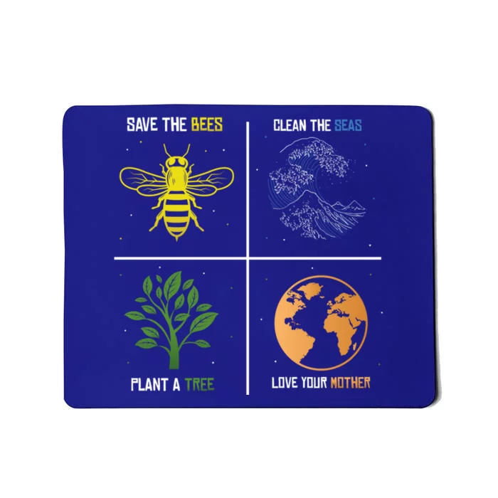 Save The Bees Plant More Trees Earth Day Gift Mousepad