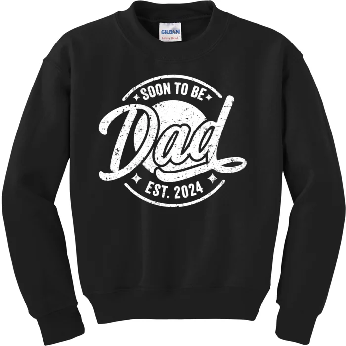 Soon To Be Dad Est 2024 New Dad Pregnancy First Time Daddy Kids Sweatshirt