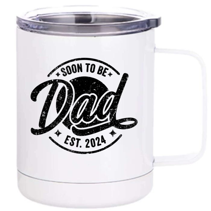 Soon To Be Dad Est 2024 New Dad Pregnancy First Time Daddy Front & Back 12oz Stainless Steel Tumbler Cup