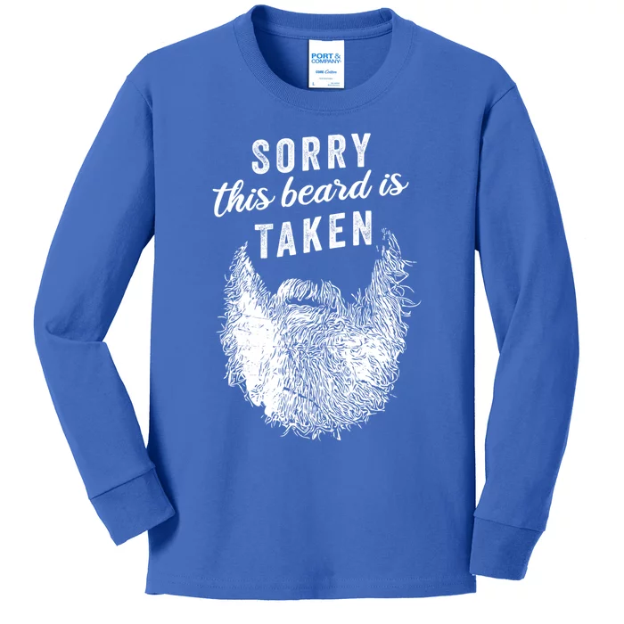 Sorry This Beard Is Taken Gift Valentines Day Funny Gift Kids Long Sleeve Shirt