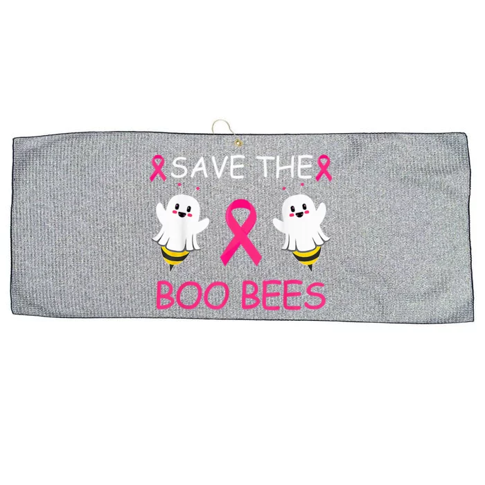 Save The Boo Bees Halloween Funny Breast Cancer Awareness Large Microfiber Waffle Golf Towel