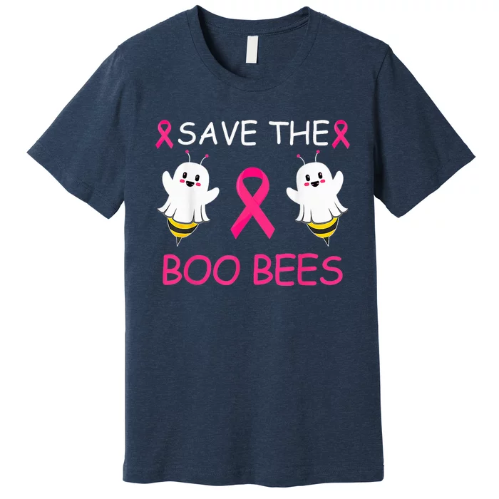 Save The Boo Bees Halloween Funny Breast Cancer Awareness Premium T-Shirt